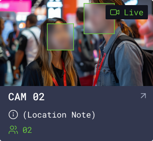 EVA live camera feed with visitor detection on the stand